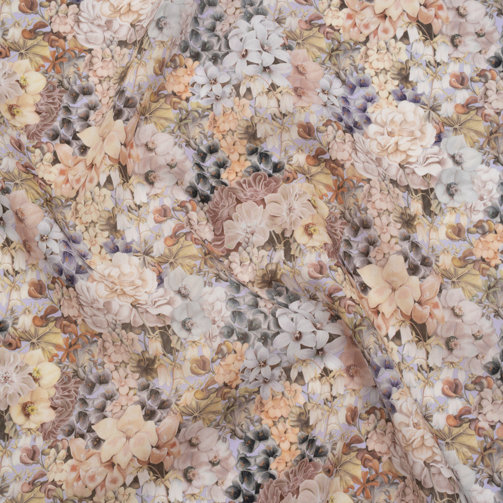 Liberty Fabrics Tana Lawn® - Painted Travels Multi Neutral - Beige, Gray and Muted Green Lush Florals - Joann Fabrics