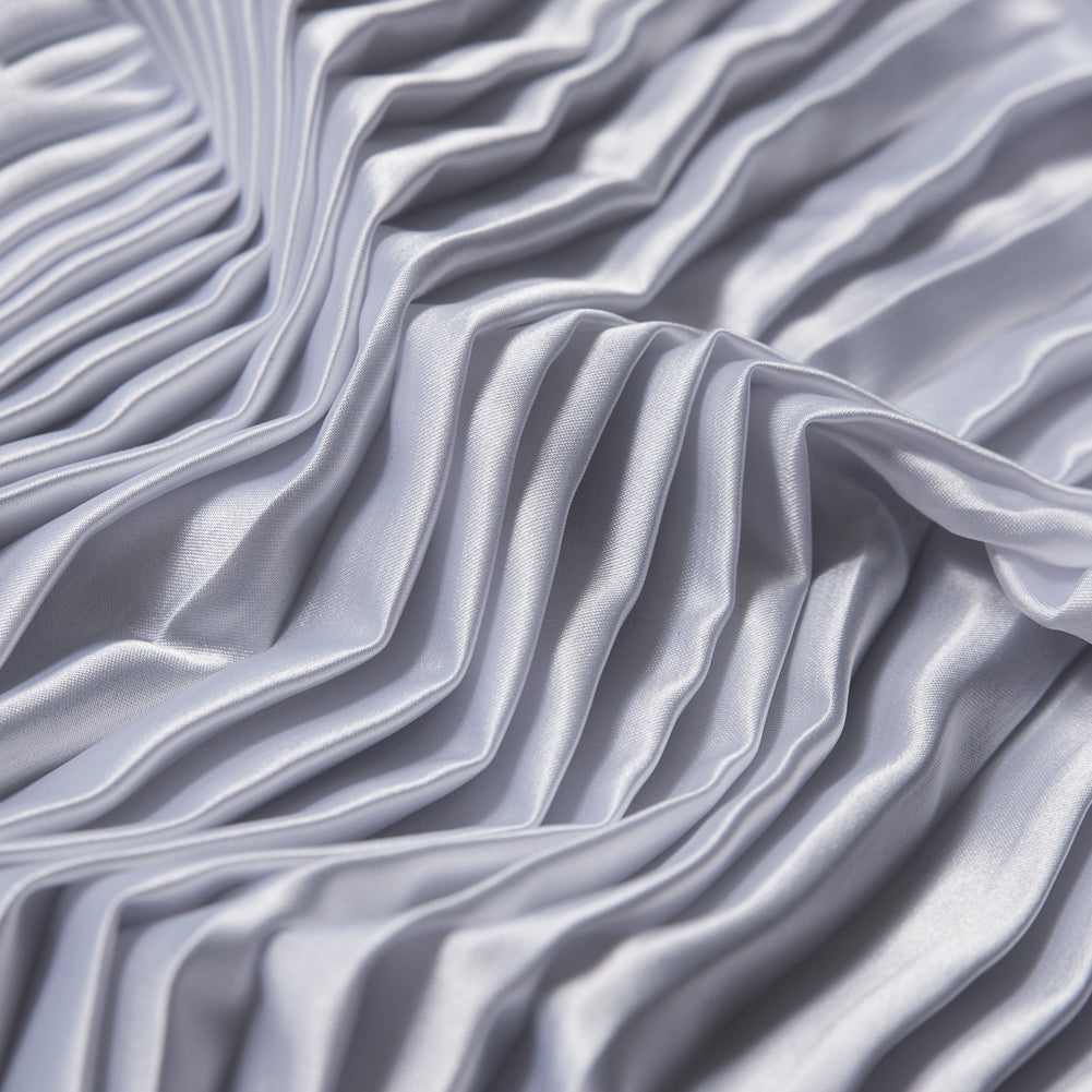 Pleated Stretch Satin - White - Andreas Collection - Joann Fabrics