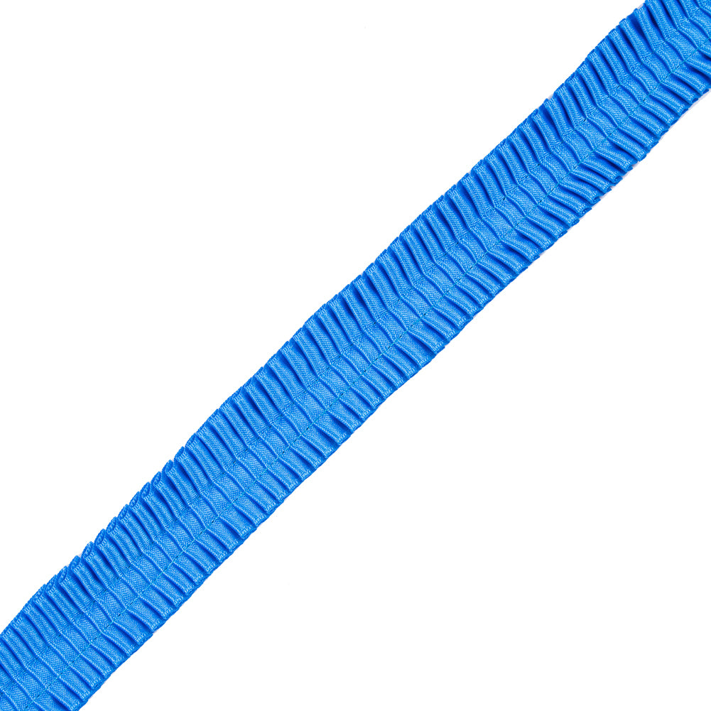 Italian Electric Blue Deep Knife Pleated Trimming - 1