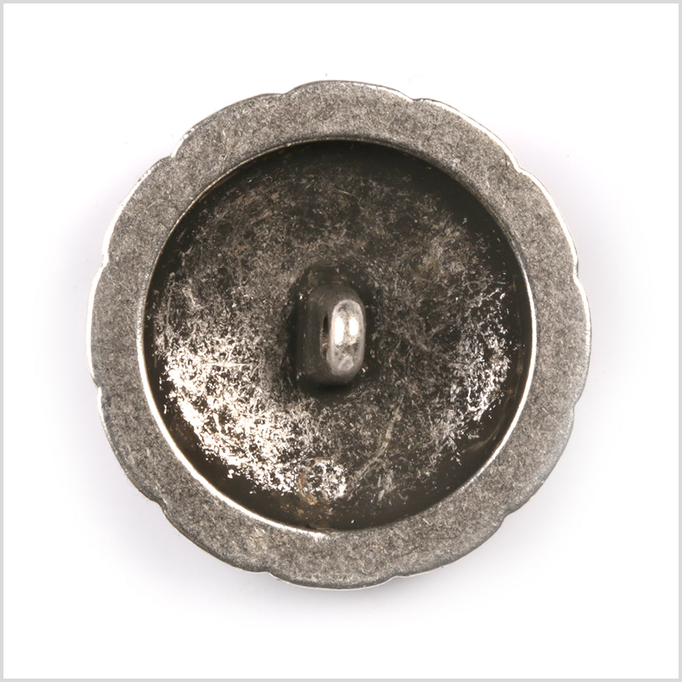 Metal Shank Back Blazer Button - 36L/23mm - Gunmetal and Black Crest and Stitched Links Border - Joann Fabrics