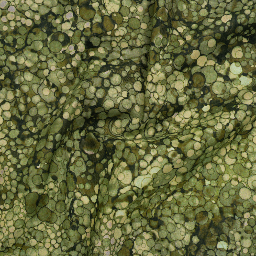 Printed Quilting Cotton by Northcott - Olive Bubbles - Bliss Collection - Joann Fabrics