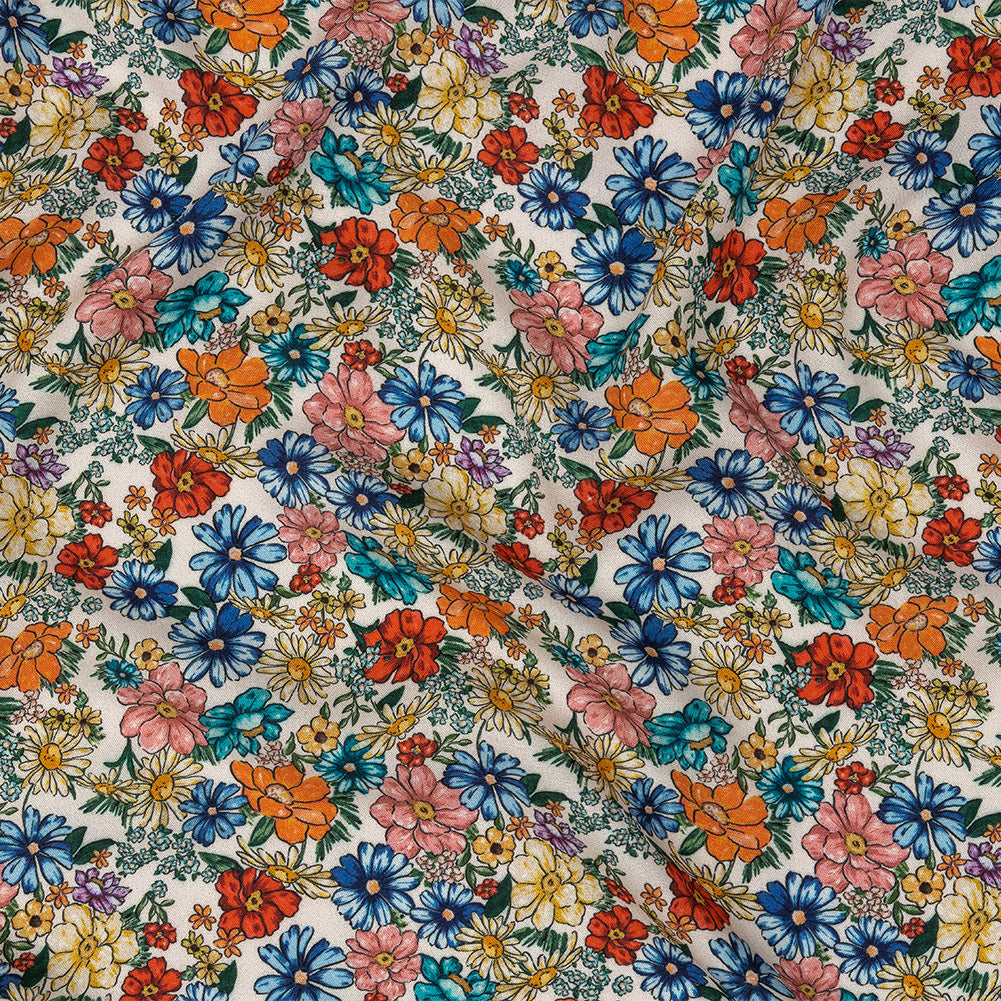 Mood Exclusive Light Beige Blossomed Detonation Viscose Twill - Joann Fabrics