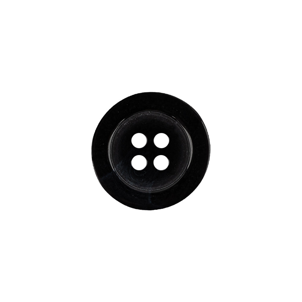 Italian Black Shallow Plate Style 4-Hole Plastic Suiting Button - 24L/15mm - Joann Fabrics