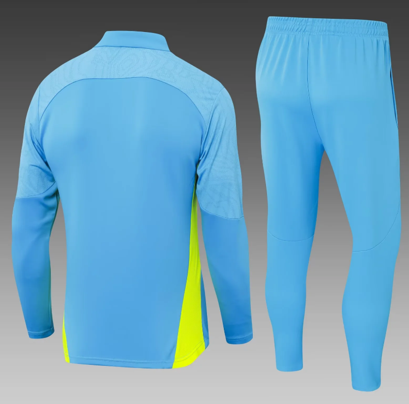 2024/2025 Manchester City Half-Pull Training Suit Bule Football Shirt 1:1 Thai Quality Set