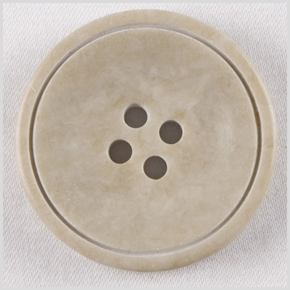 Plastic 4-Hole Button - 44L/28mm - Gray and Beige Stone-Look with Engraved Ring - Joann Fabrics