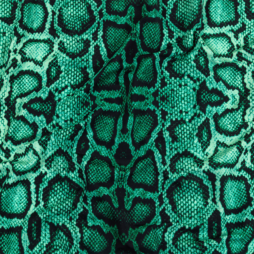 Compression Swimwear Tricot, UV Protective with Aloe Vera Microcapsules - Jade Python Skin - Caye Collection - Joann Fabrics