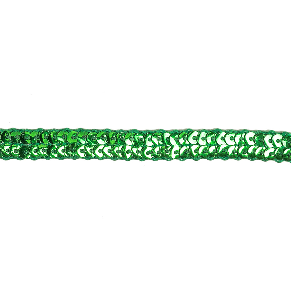 Metallic Green Two Row Baby Sequins Trim - 0.375