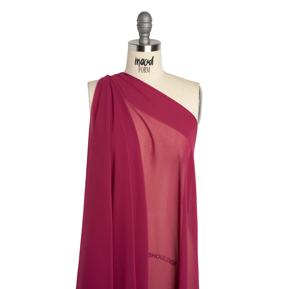 Polyester Georgette - Dark Pink - Designer Deadstock - Joann Fabrics
