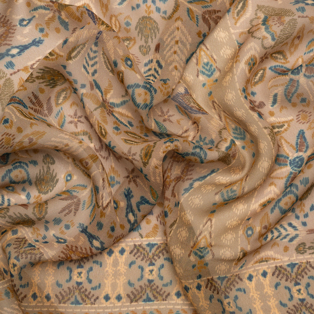 Mood Exclusive Beige My Embroidered Life Viscose Chiffon Panel - Joann Fabrics
