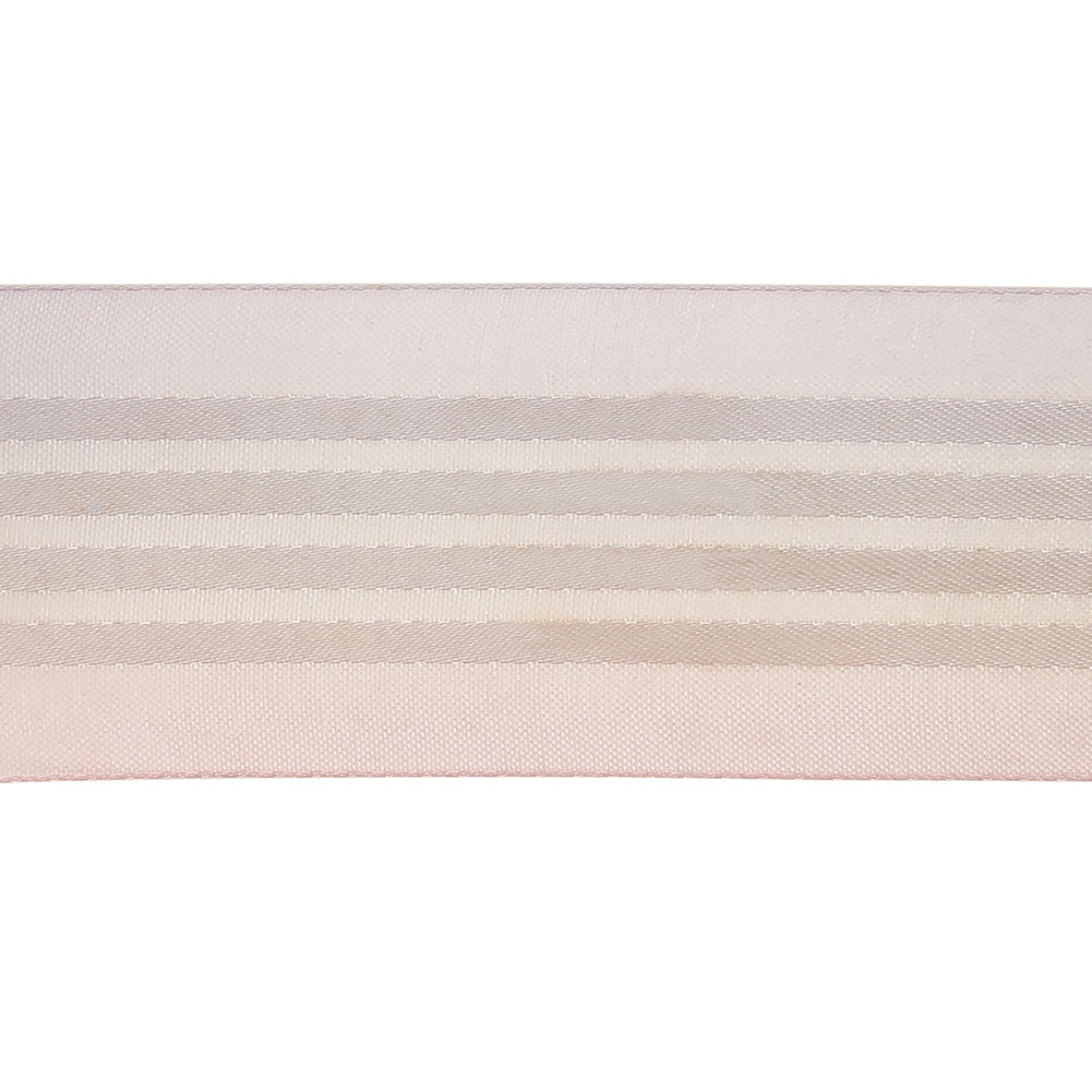 Pink and Lavender Ombre Sheer Ribbon with Satin Stripes - 1.5