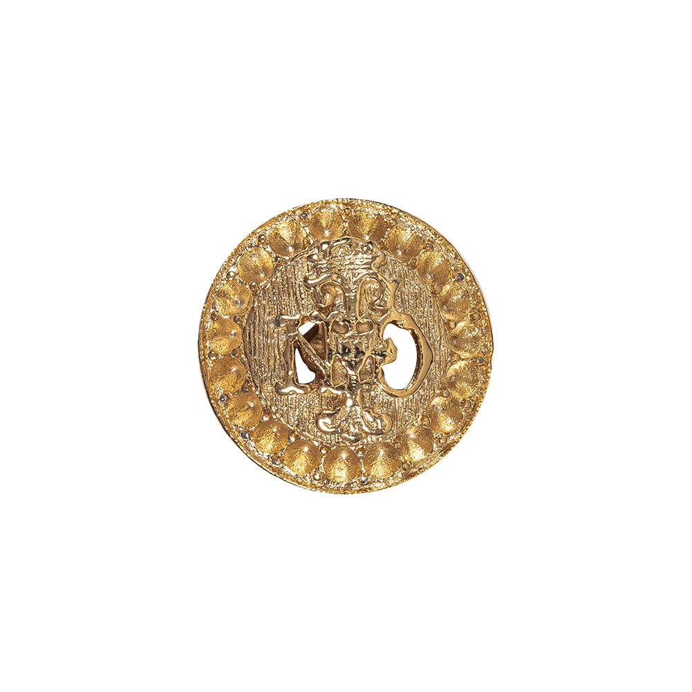 Gold Ornate Crest Metal Shank Back Button - 28L/18mm - Joann Fabrics
