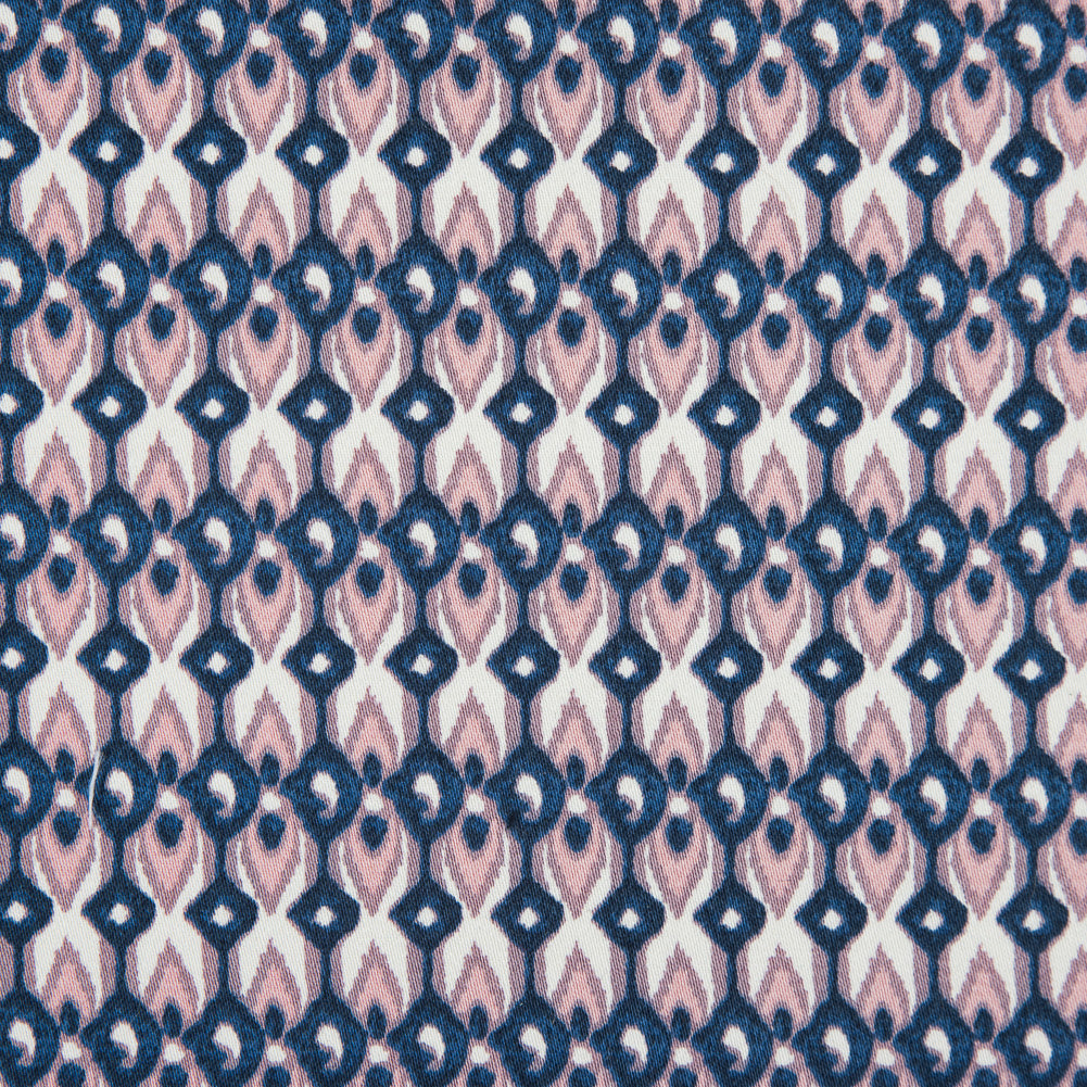 Purple Geometric Ikat Printed Stretch Cotton Sateen - Joann Fabrics