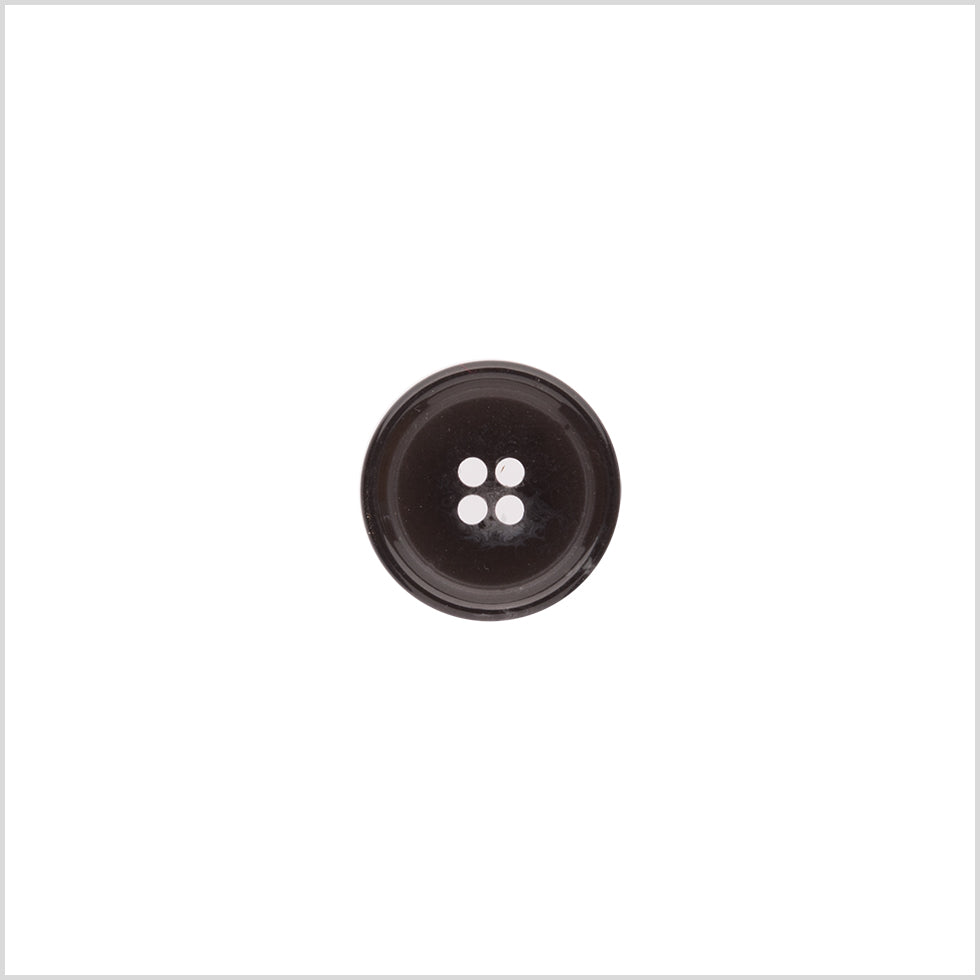 Italian Shiny Black Rimmed 4-Hole Button - 24L/15mm - Joann Fabrics