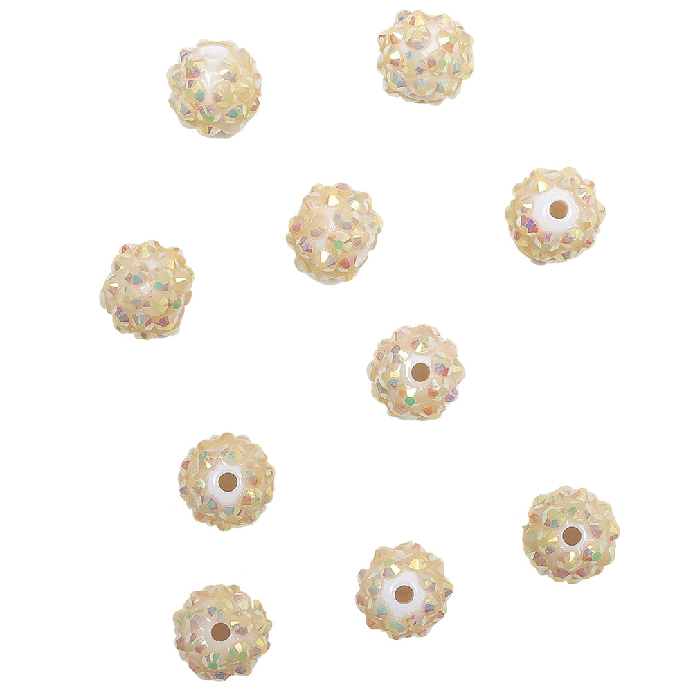 White AB Rhinestone and Resin Faceted 12mm Beads - 10pc - Joann Fabrics