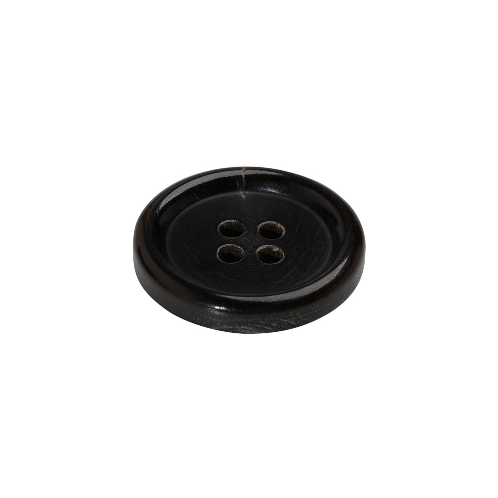 Plastic 4-Hole Button - 32L/20mm - Dark Brown and Beige Lines Rolled Rim - Joann Fabrics