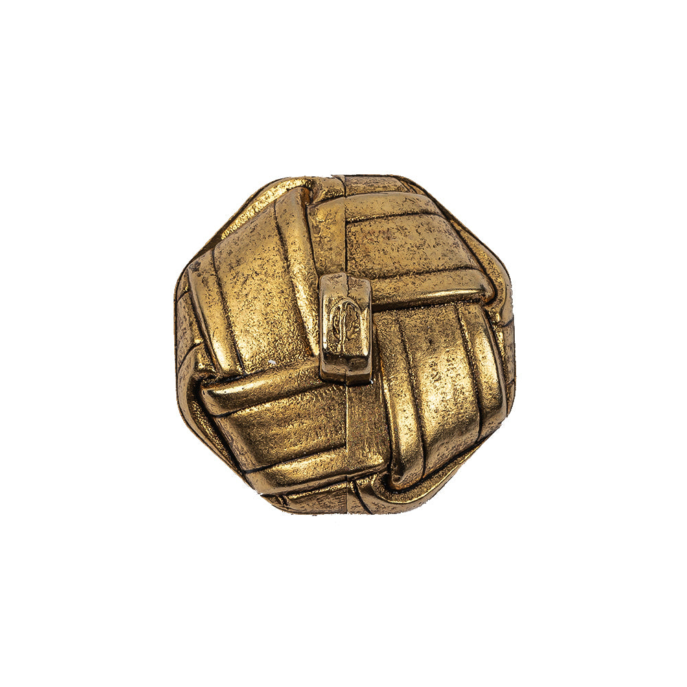 Italian Matte Gold Plated Faux Woven Shank Back Button - 36L/23mm - Joann Fabrics