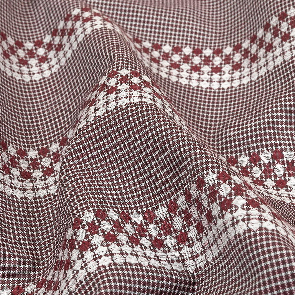 Zinfandel and White Diamond Stripes and Checks Cotton Jacquard - Joann Fabrics