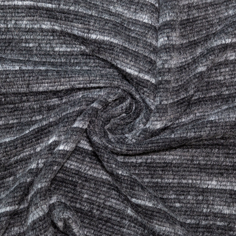 Italian Black and Gray Striped Wool Knit - Joann Fabrics