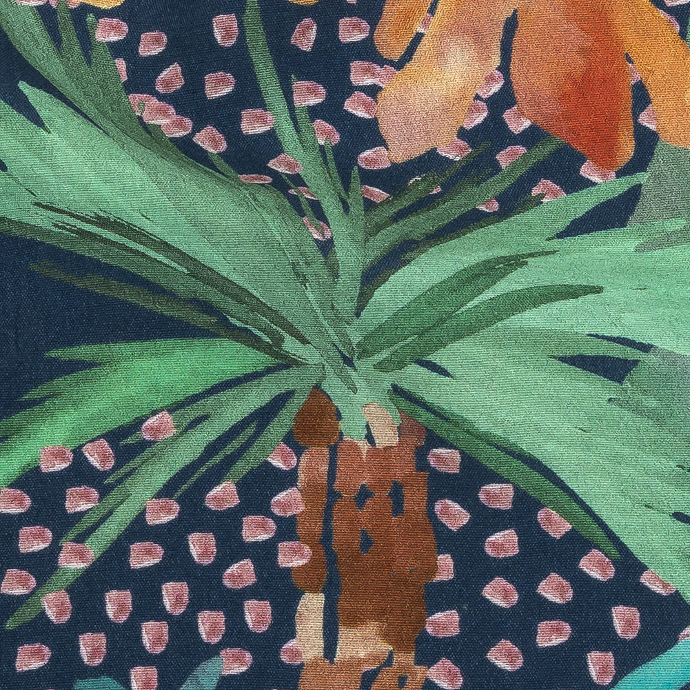 Sustainable Viscose Woven Print - Bright Navy and Green Painterly Palm Trees - Mood Exclusive Sundrenched Splash - Joann Fabrics