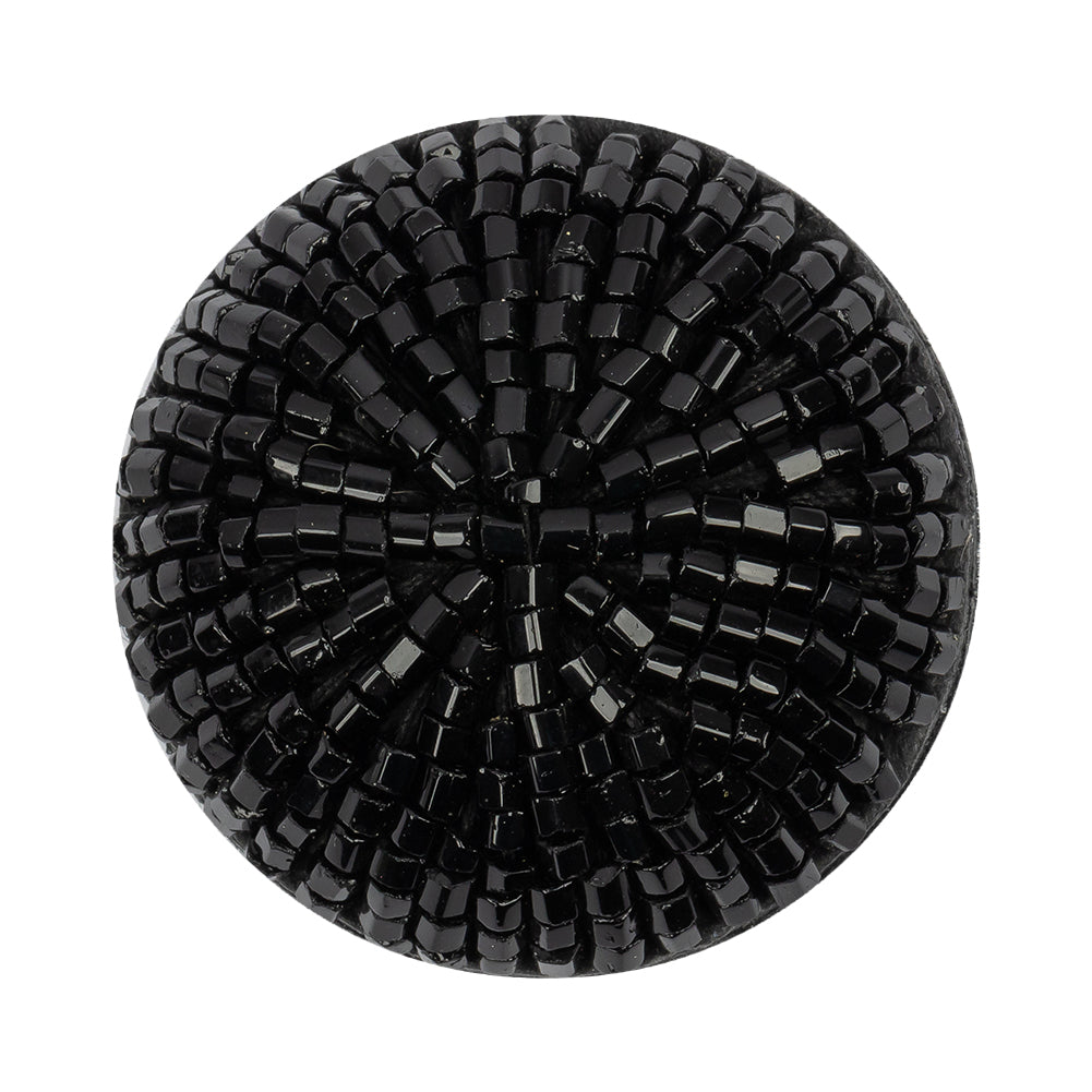 Vintage Black Chop Beaded Dome Shaped Shank Back Button - 52L/33mm - Joann Fabrics