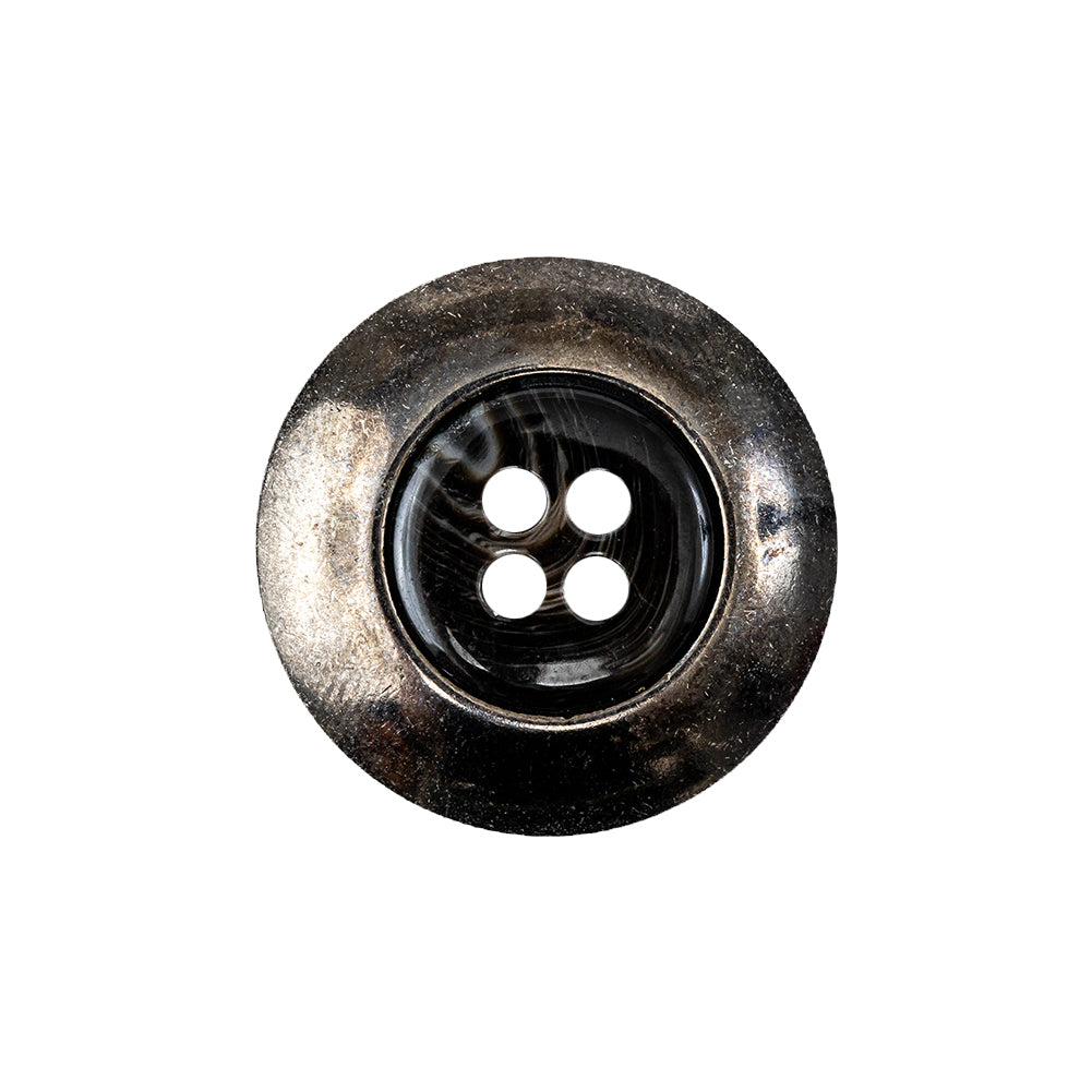 Black and Gray Swirl Gunmetal 4-Hole Set-in Button - 36L/23mm - Joann Fabrics