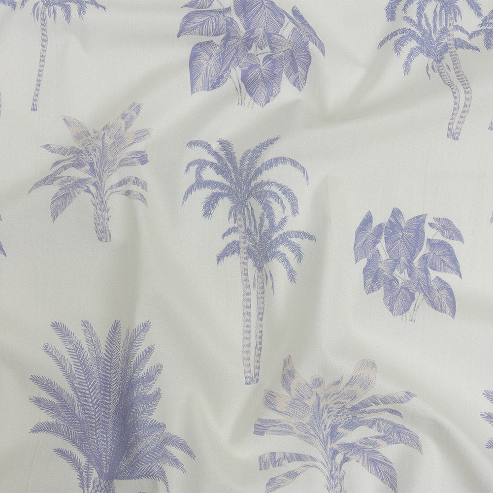 Cotton Poplin Print - Periwinkle and White Palm Trees - Mood Exclusive Sylvan Sanctuaries - Joann Fabrics
