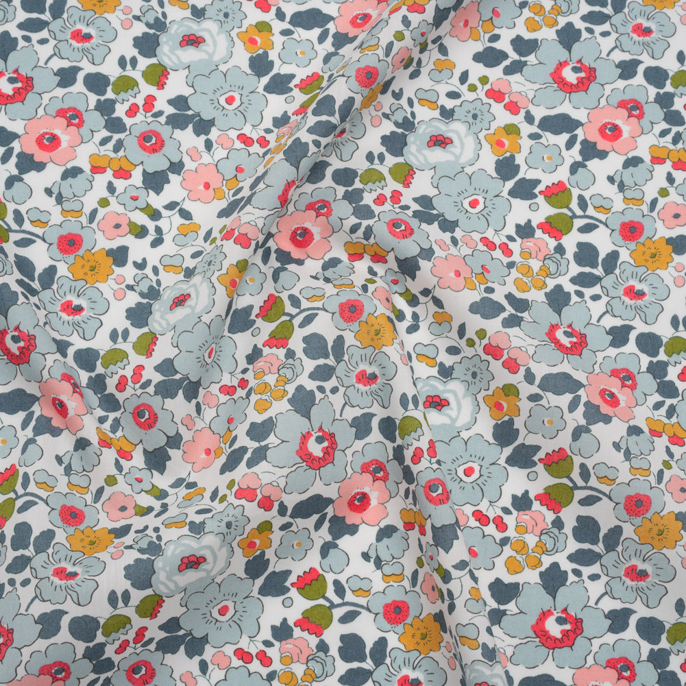 Liberty Fabrics Tana Lawn® - Betsy Multi Pastel - Light Blue, Pink and Muted Blue Floral - Joann Fabrics