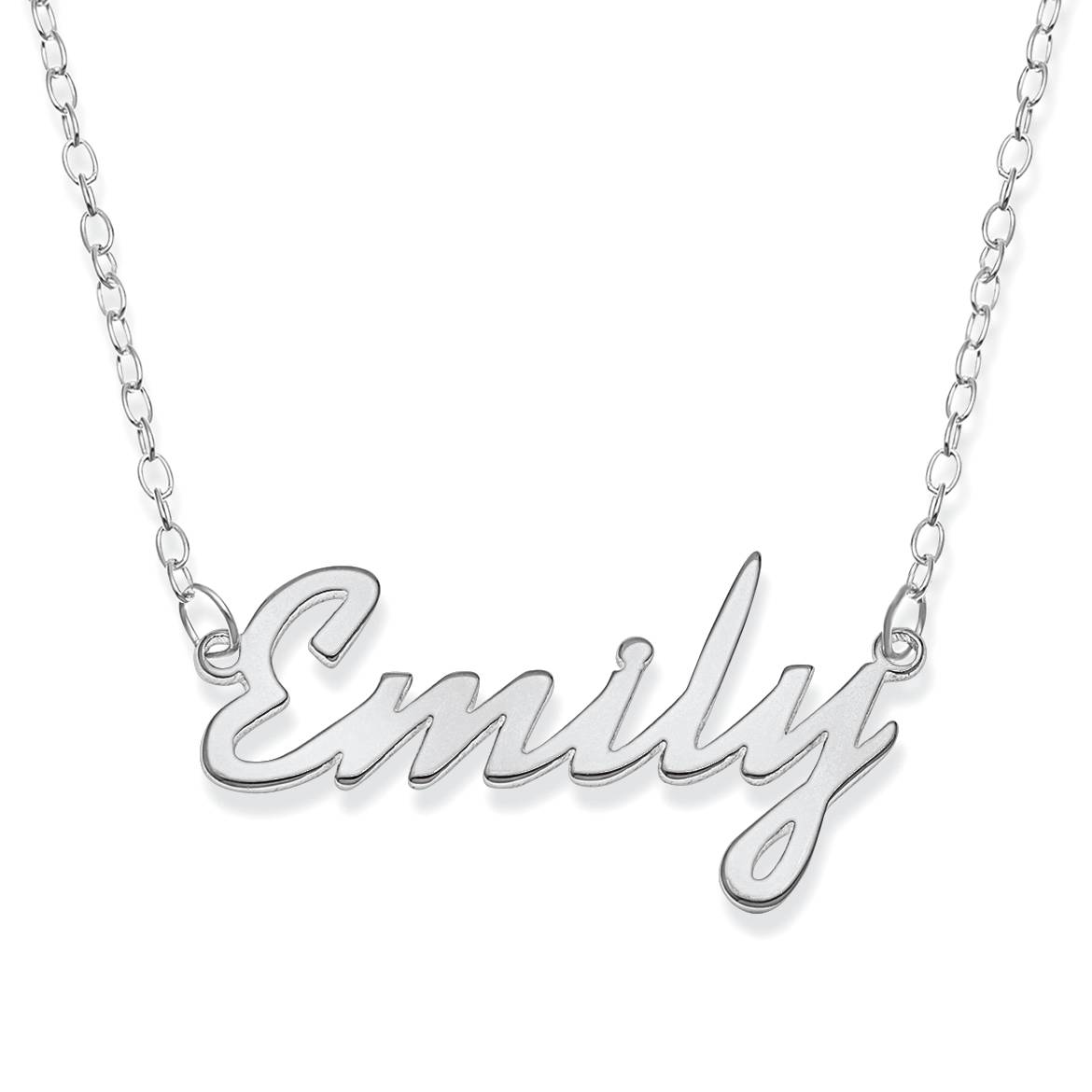 Personalized Sterling Classic Script Name Necklace, 18