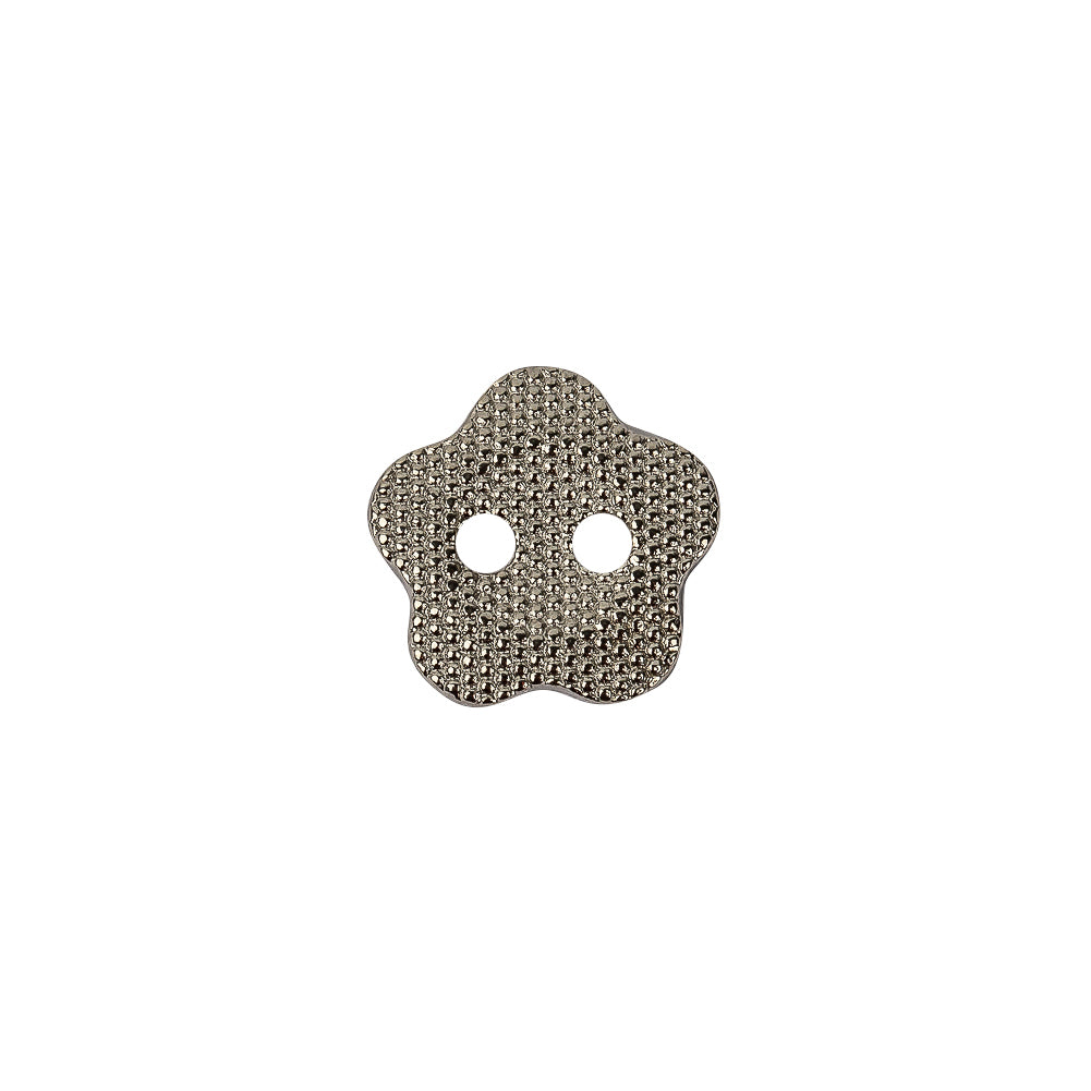 Nickel Nailshead Textured 2-Hole Metal Flower Button - 20L/12.5mm - Joann Fabrics