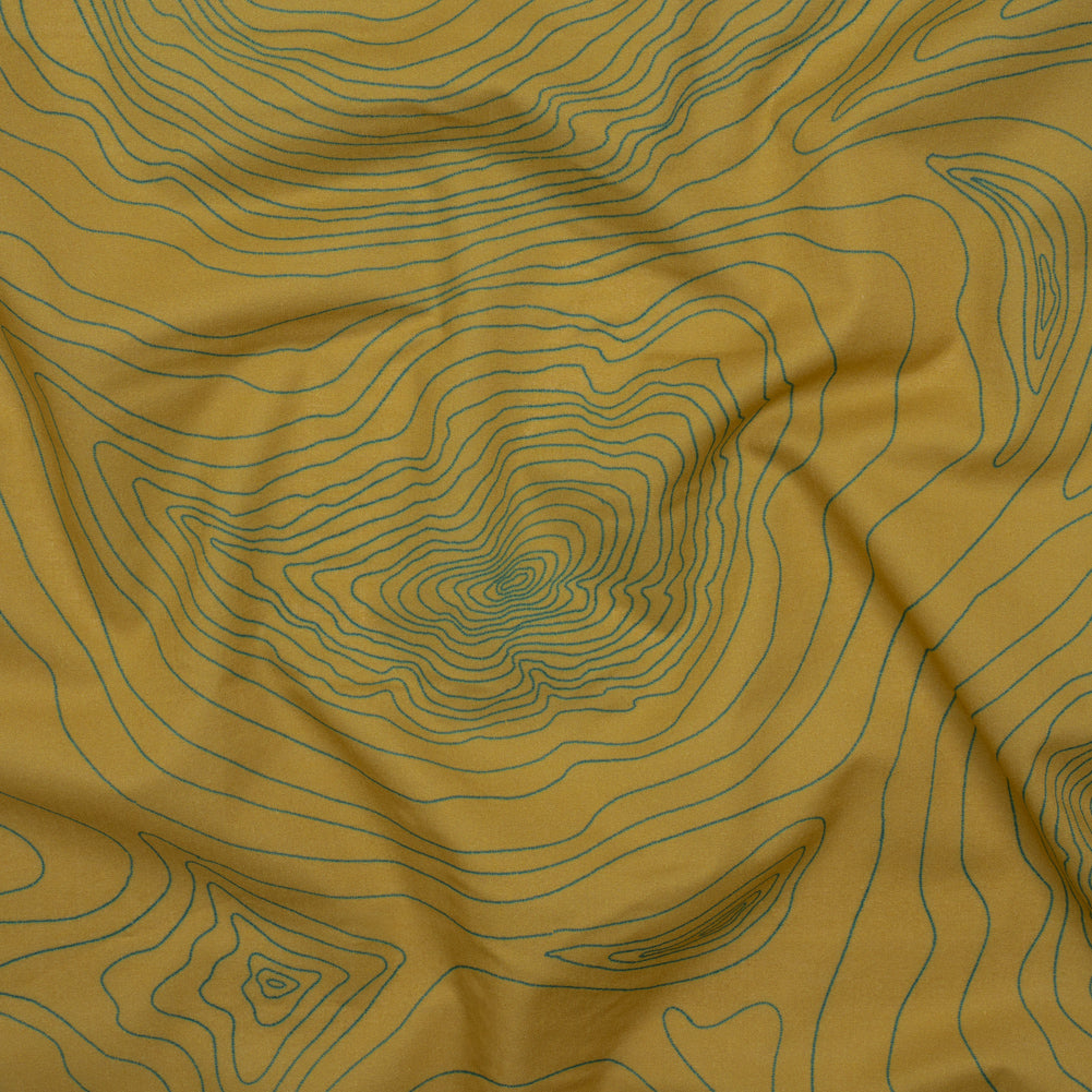 Cotton Voile - Olive and Hunter Green Abstract Lines - Topographic Map Print - Mood Exclusive Acadia Collection - Joann Fabrics