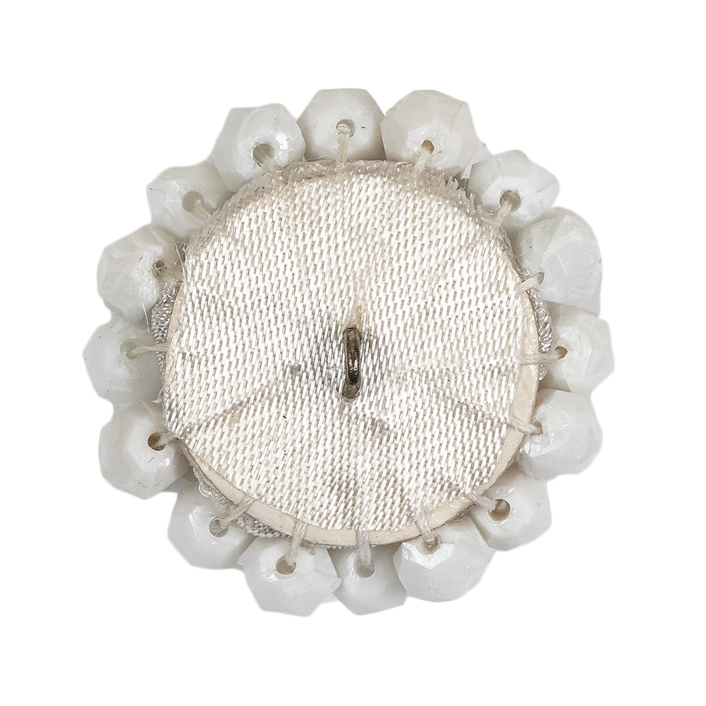 Vintage White Faceted Beaded Dome Shaped Button - 60L/38mm - Joann Fabrics