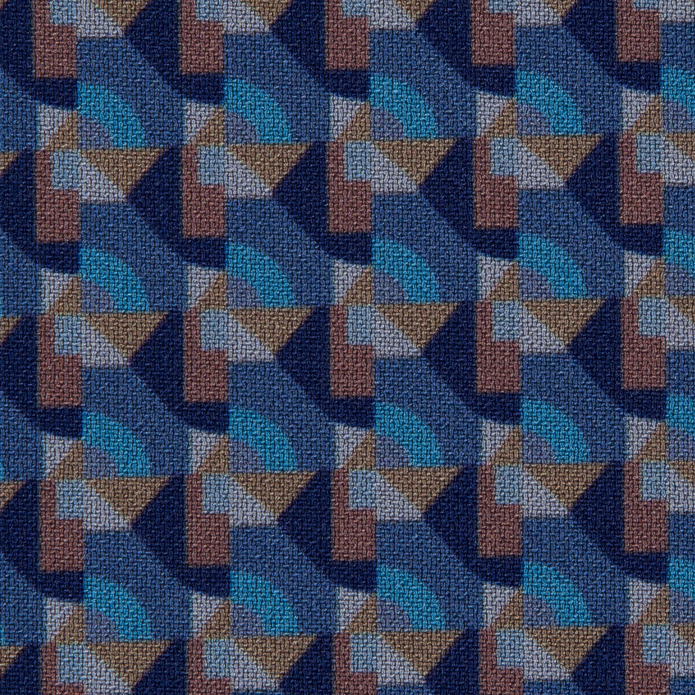 Twilight Purple and Niagara Geometric Double Faced Stretch Polyester Crepe - Joann Fabrics