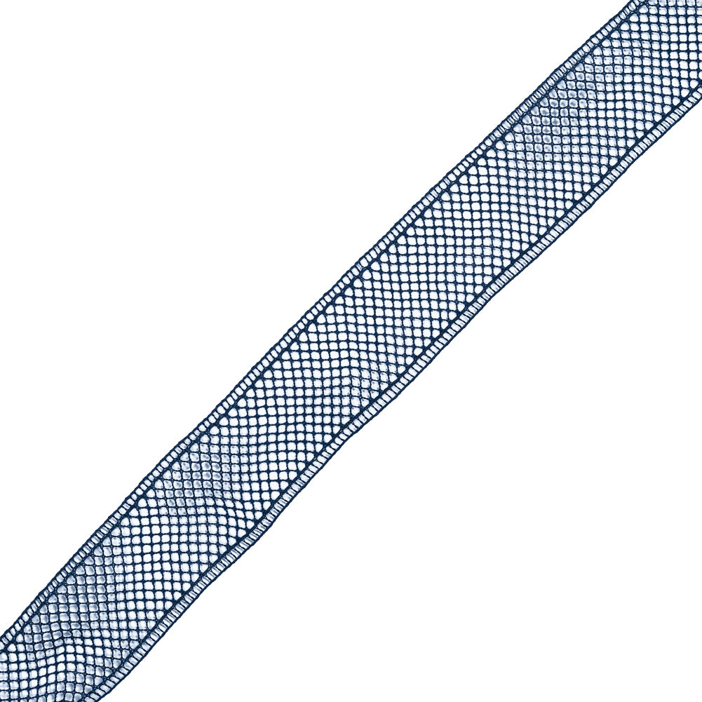 Navy European Cotton Crochet Trim - 1.5