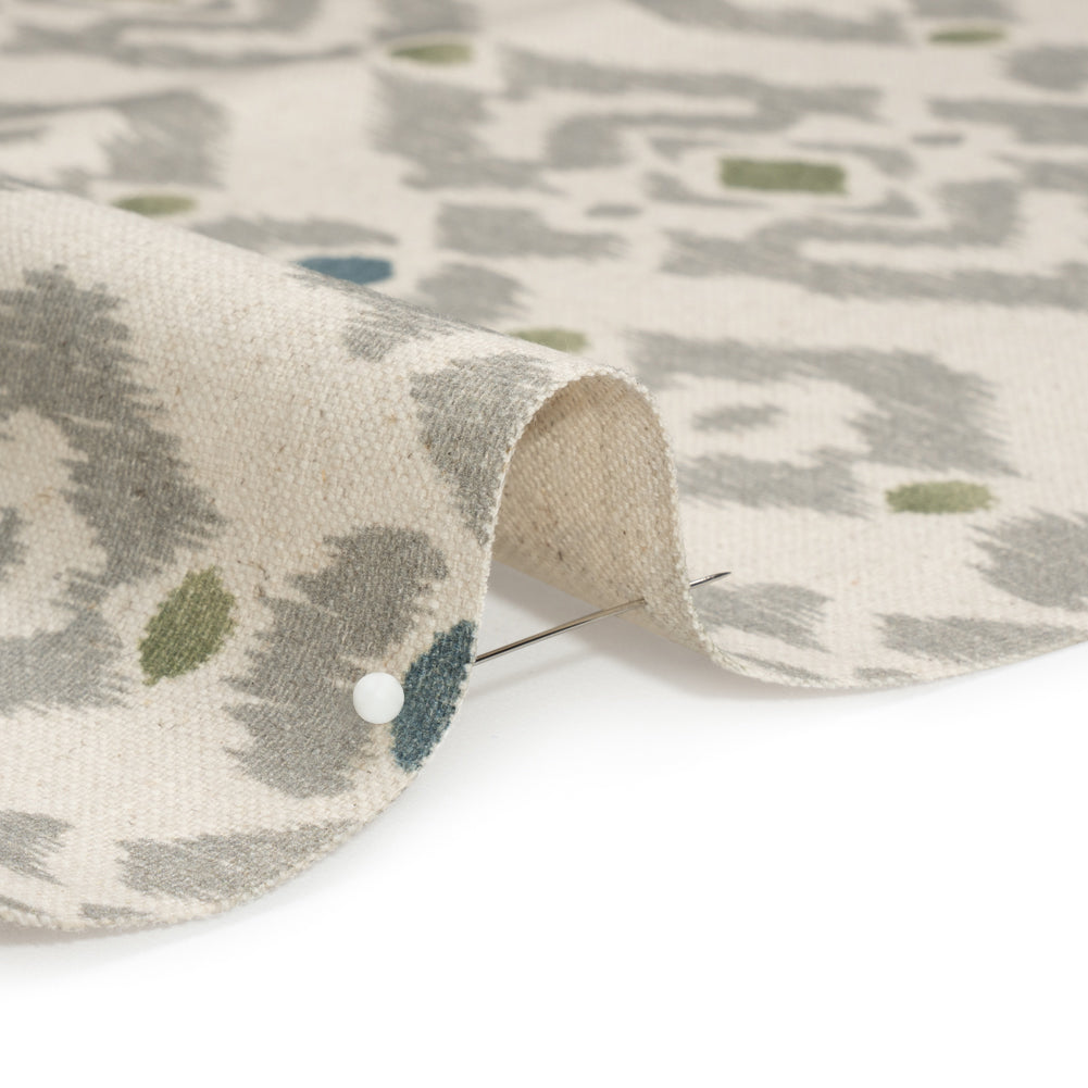 Cotton and Linen Canvas Print - Olive Ikat Geometries - British Imported - Joann Fabrics