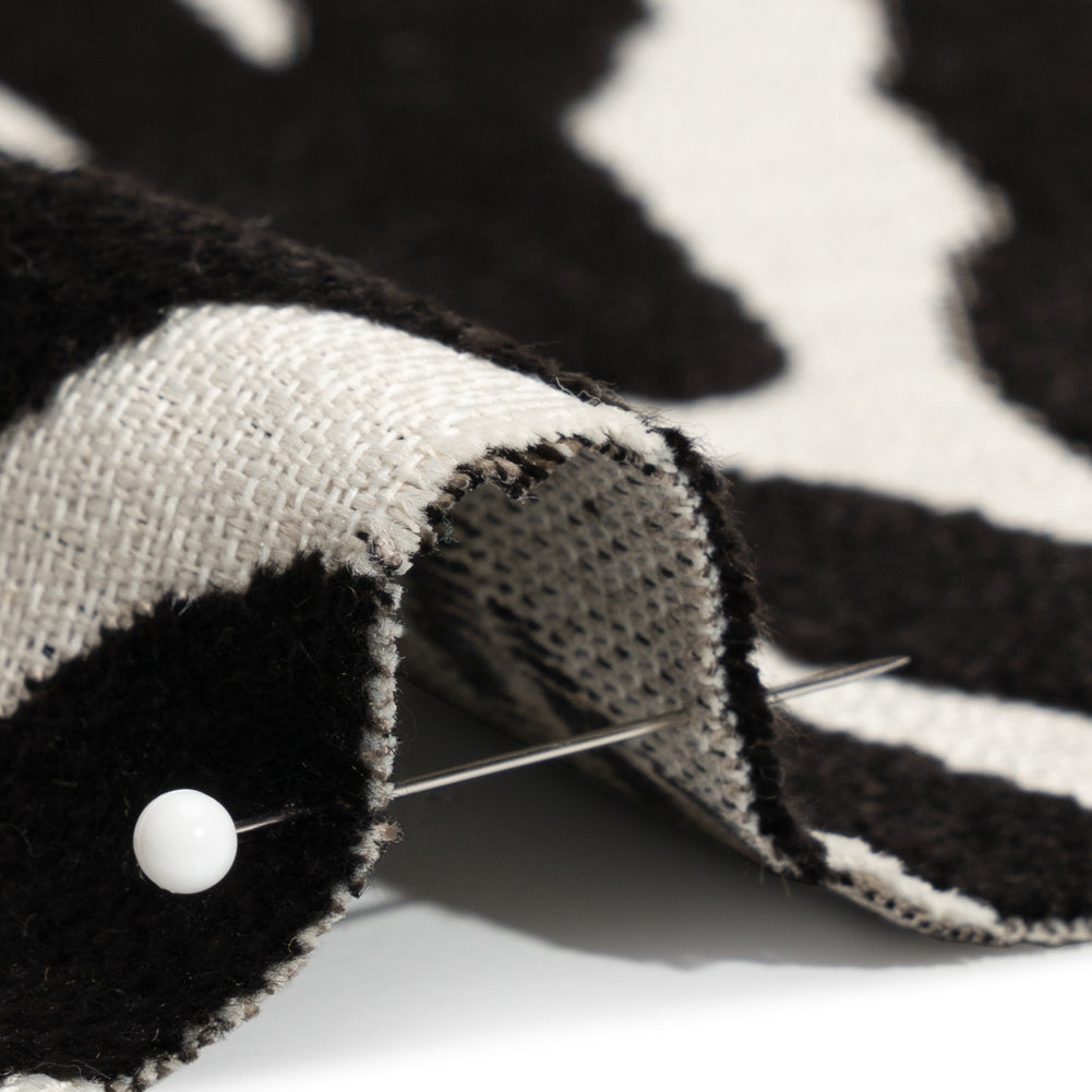 Black and Ivory Zebra Stripes Viscose and Polyester Chenille Upholstery Jacquard - Joann Fabrics