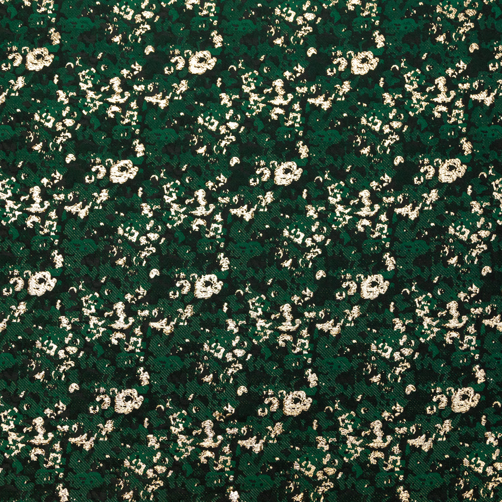 Forest Green and Metallic Gold Abstract Jacquard - Joann Fabrics