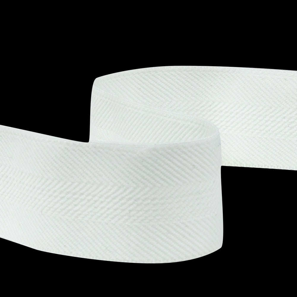 Italian White Stretch Twill Tape - 1