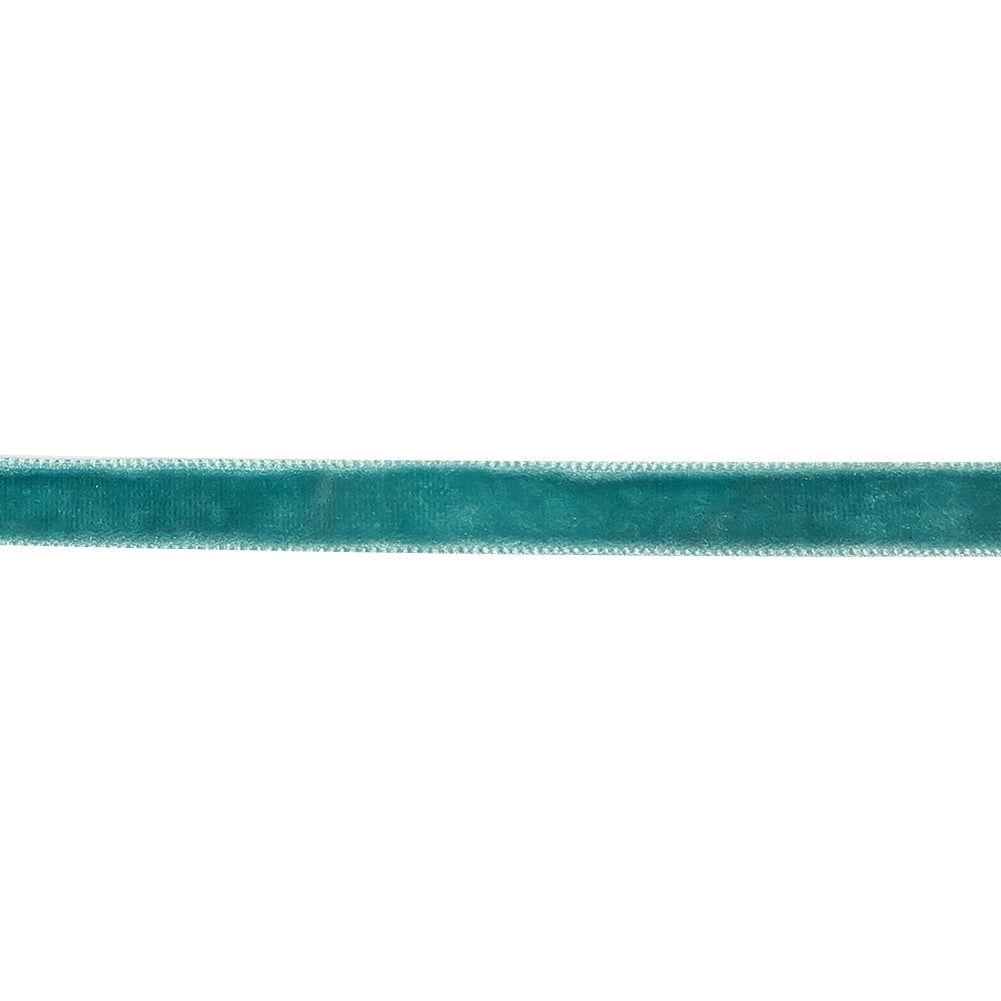 Teal Single Face Velvet Ribbon - 0.3125
