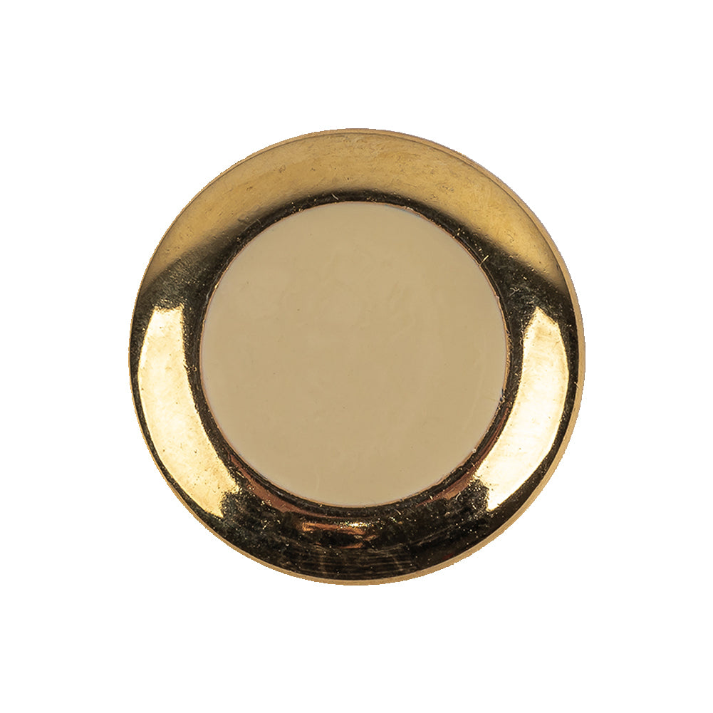 Metallic Gold and Ivory Plastic Shank Back Button - 40L/25.5mm - Joann Fabrics
