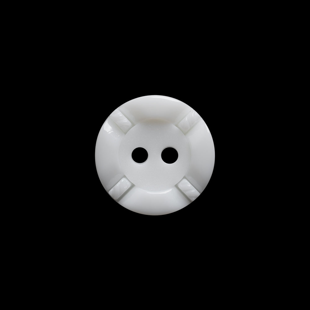 White Decorative Notched Rim Two Piece Plastic 2-Hole Button - 24L/15mm - Joann Fabrics