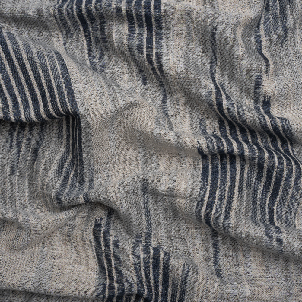 Drapery Jacquard - Ink Ikat Stripes - British Imported - Joann Fabrics
