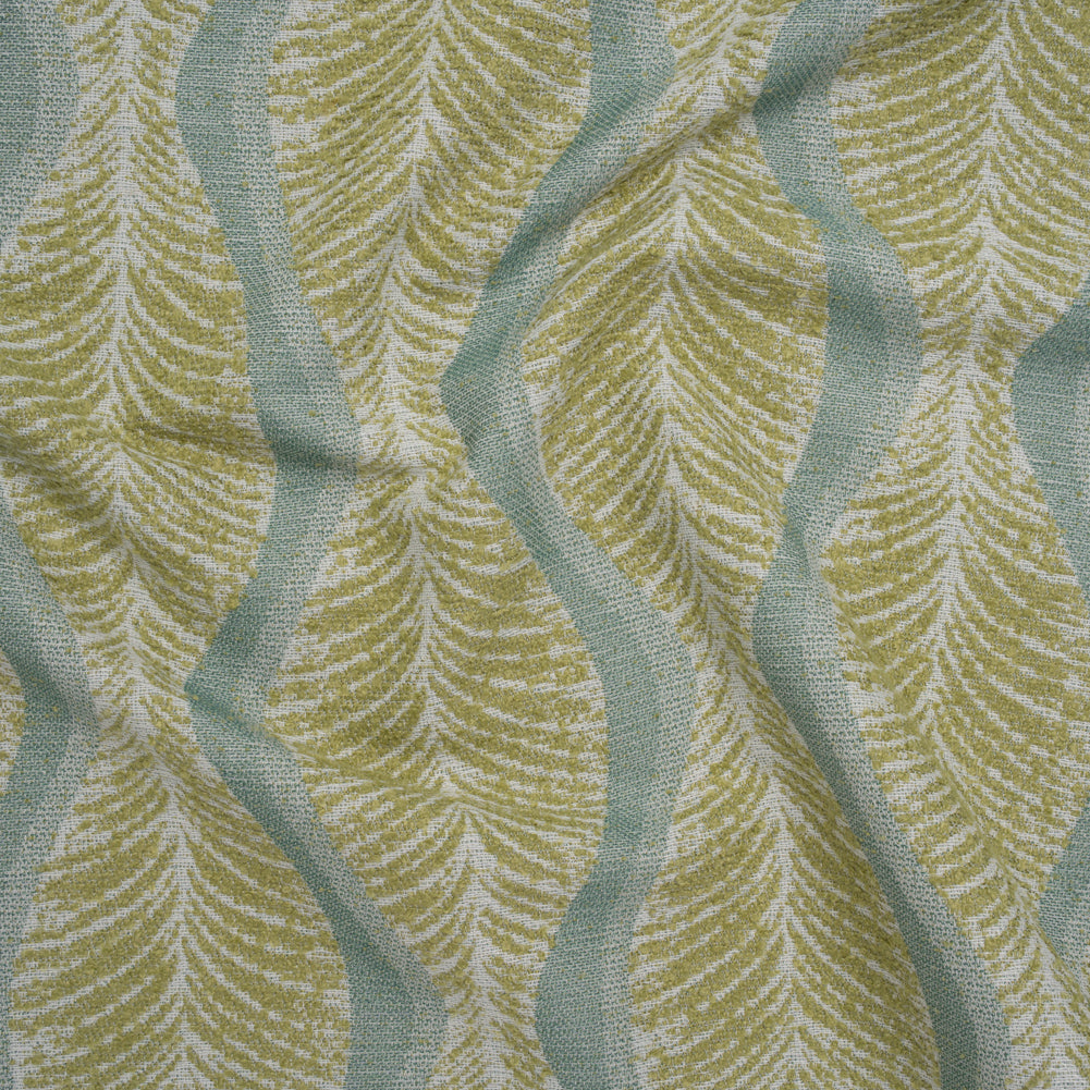 Polyester and Cotton Boucle Jacquard - Lagoon Leaf Ogee Waves - British Imported - Joann Fabrics
