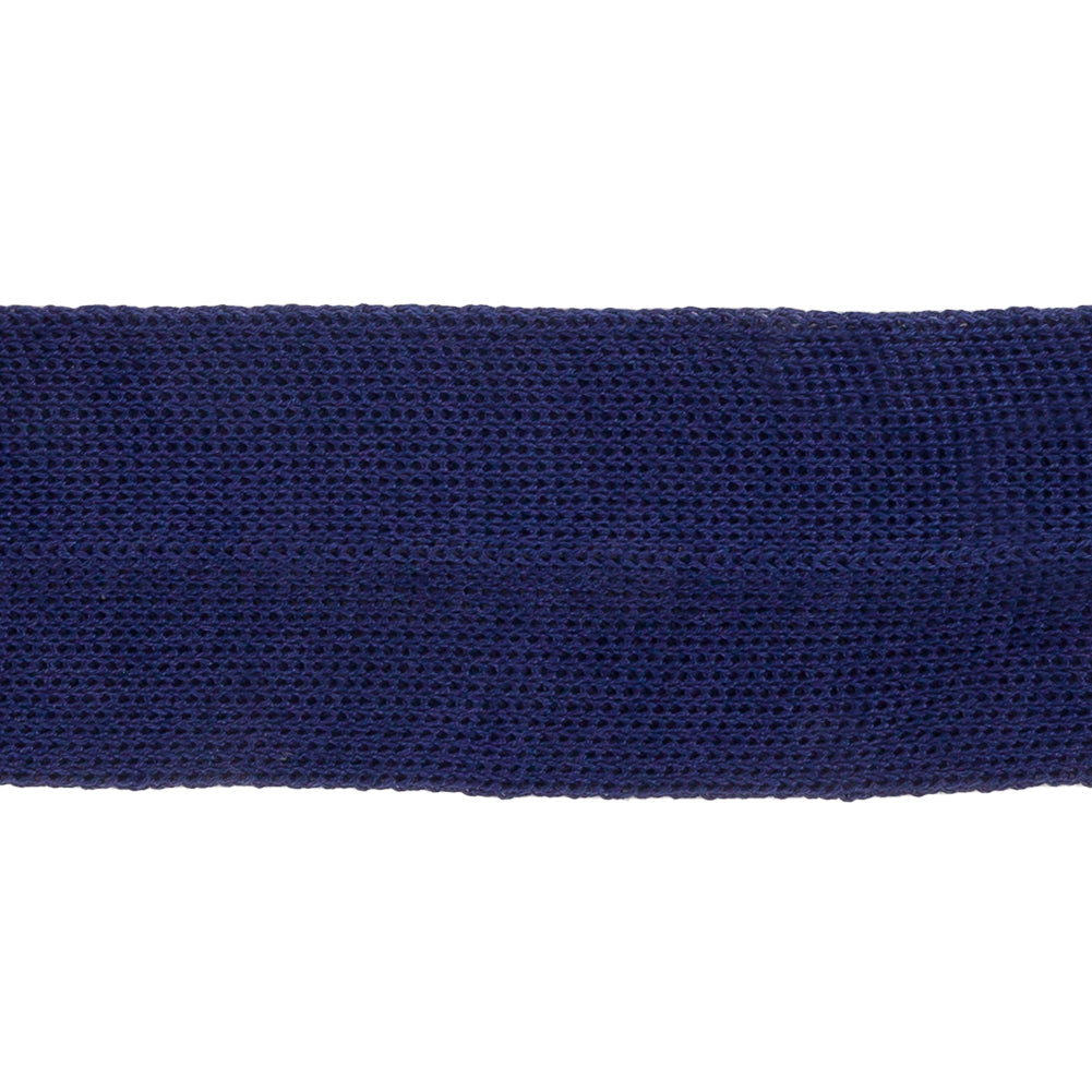 Navy Cotton Knit Foldover Trim - 1.25