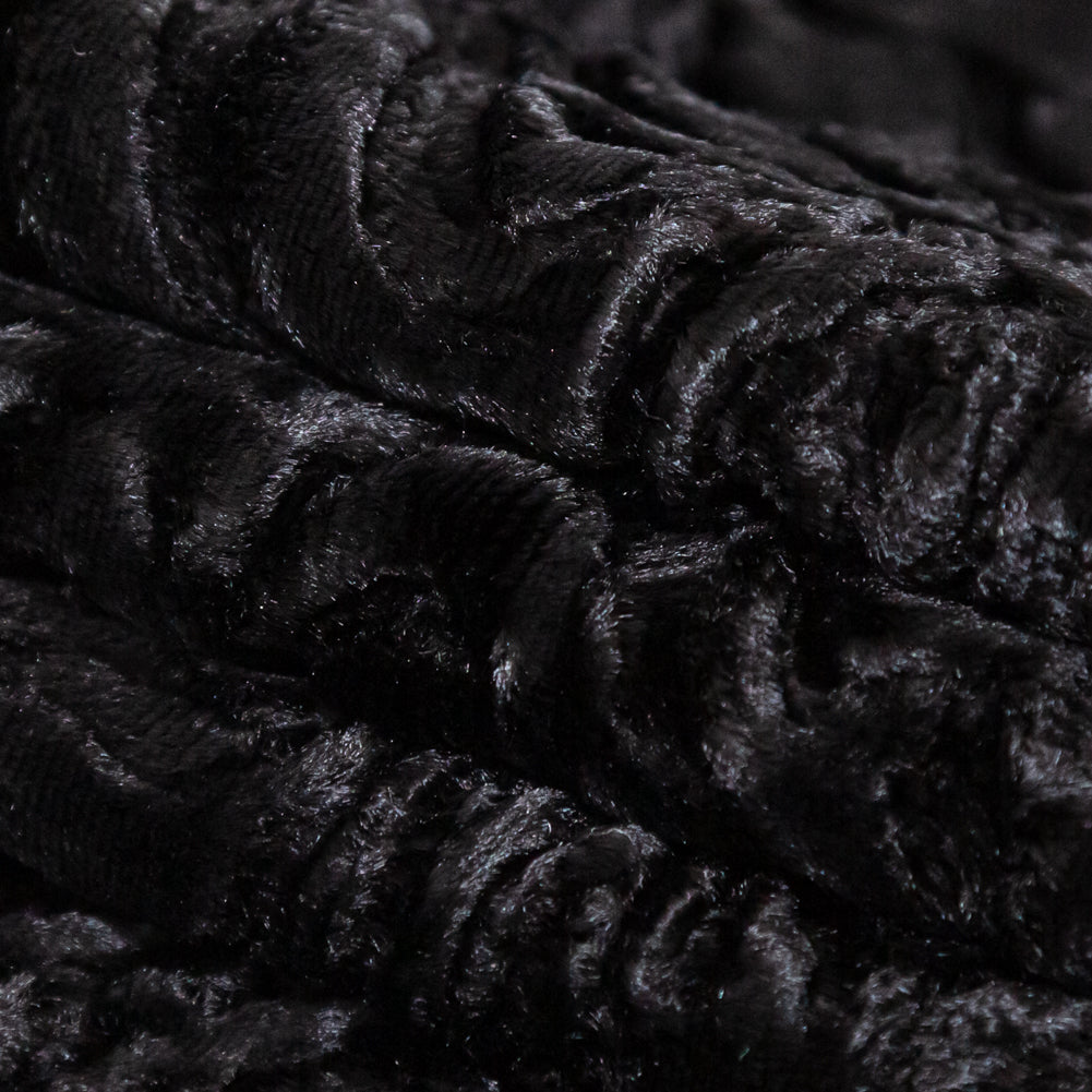 Woodgrain Faux Persian Lamb Fur - Black - Joann Fabrics