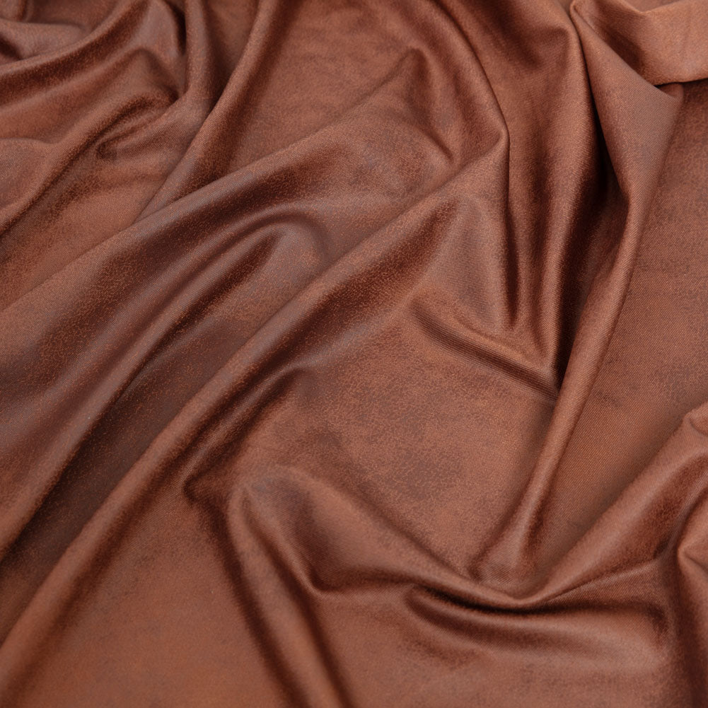 Faux Leather Foil Stretch Polyester Knit - Warm Brown Cloud Textured - Vanessa Collection - Joann Fabrics