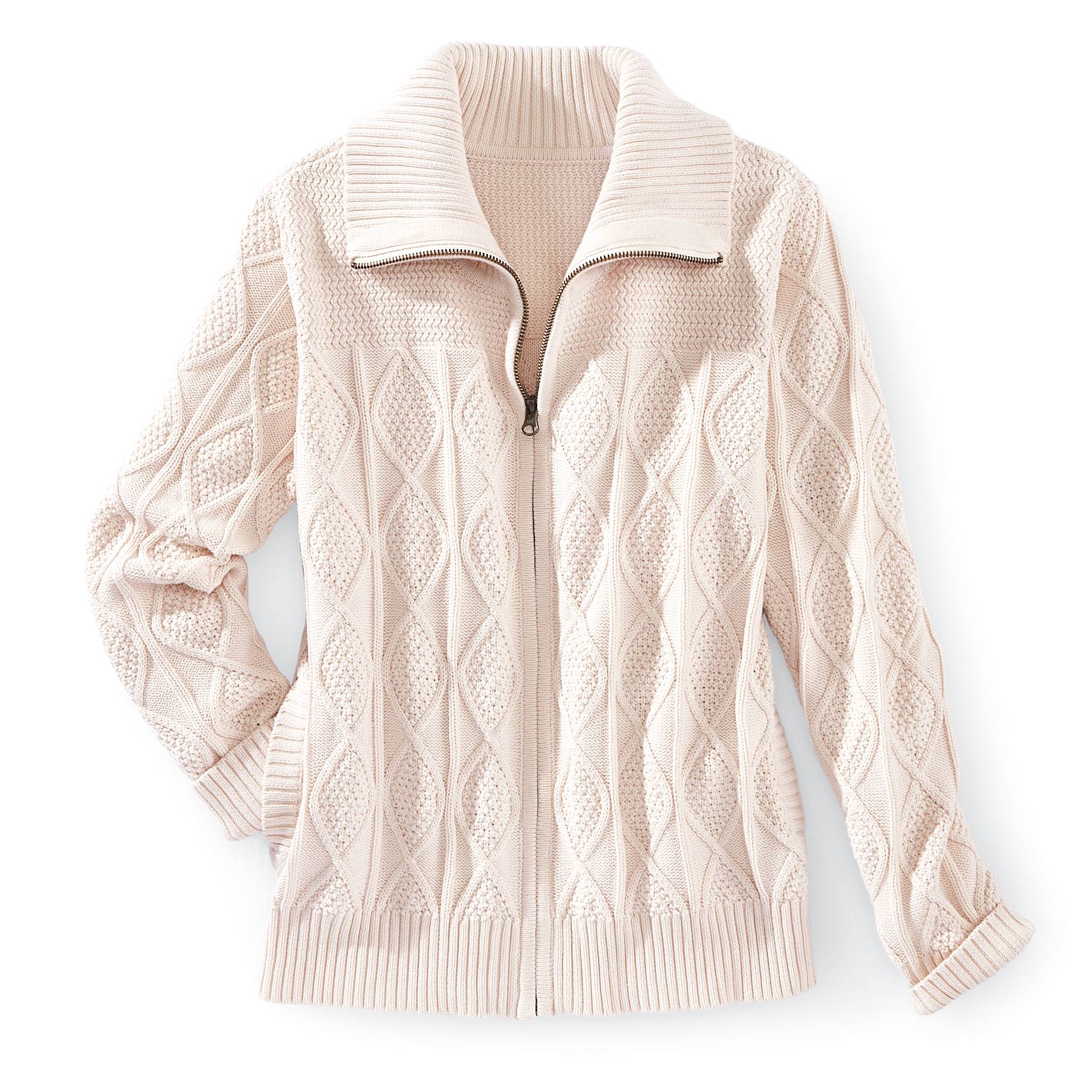 Cable-Knit Zip-Front Cardigan - Northstyle Catalog