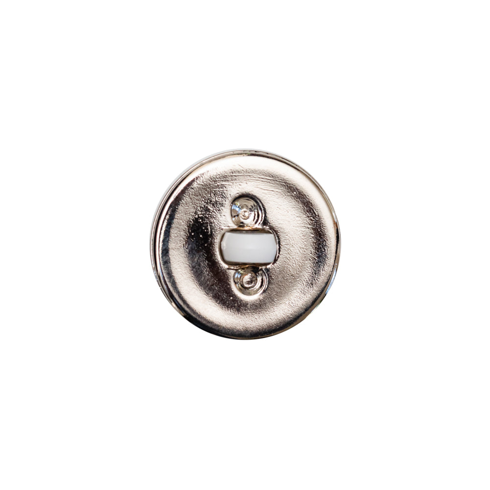 Italian White and Silver Round 2-Piece Shank Back Button - 24/15mm - Joann Fabrics