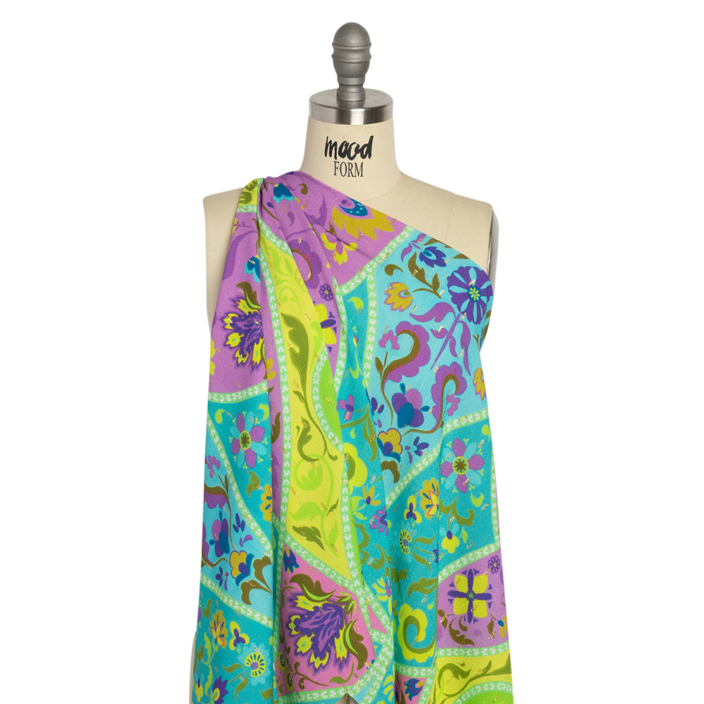 Mood Exclusive Bright Sights Metallic Dotted Crinkled Viscose Crepe - Joann Fabrics