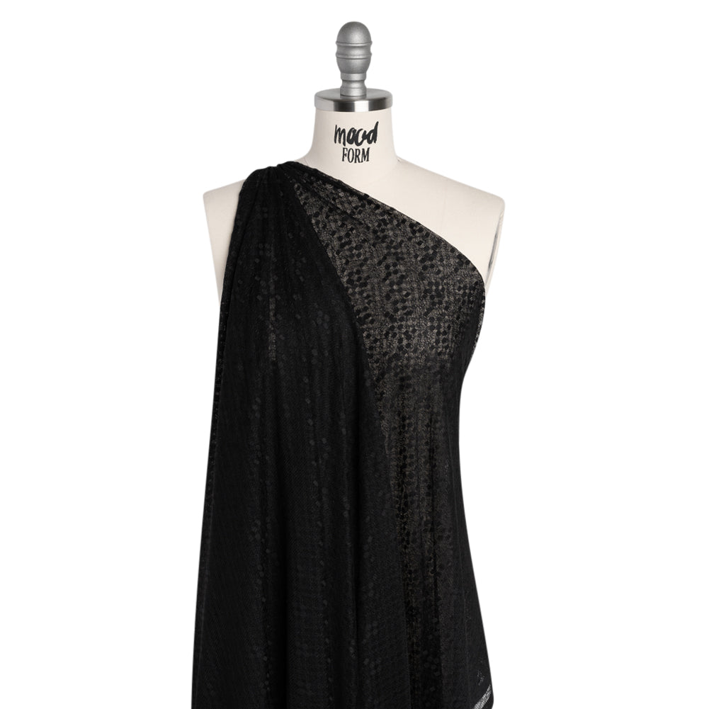 Nylon Raschel Mesh Lace - Black Latticework and Dots - Joann Fabrics