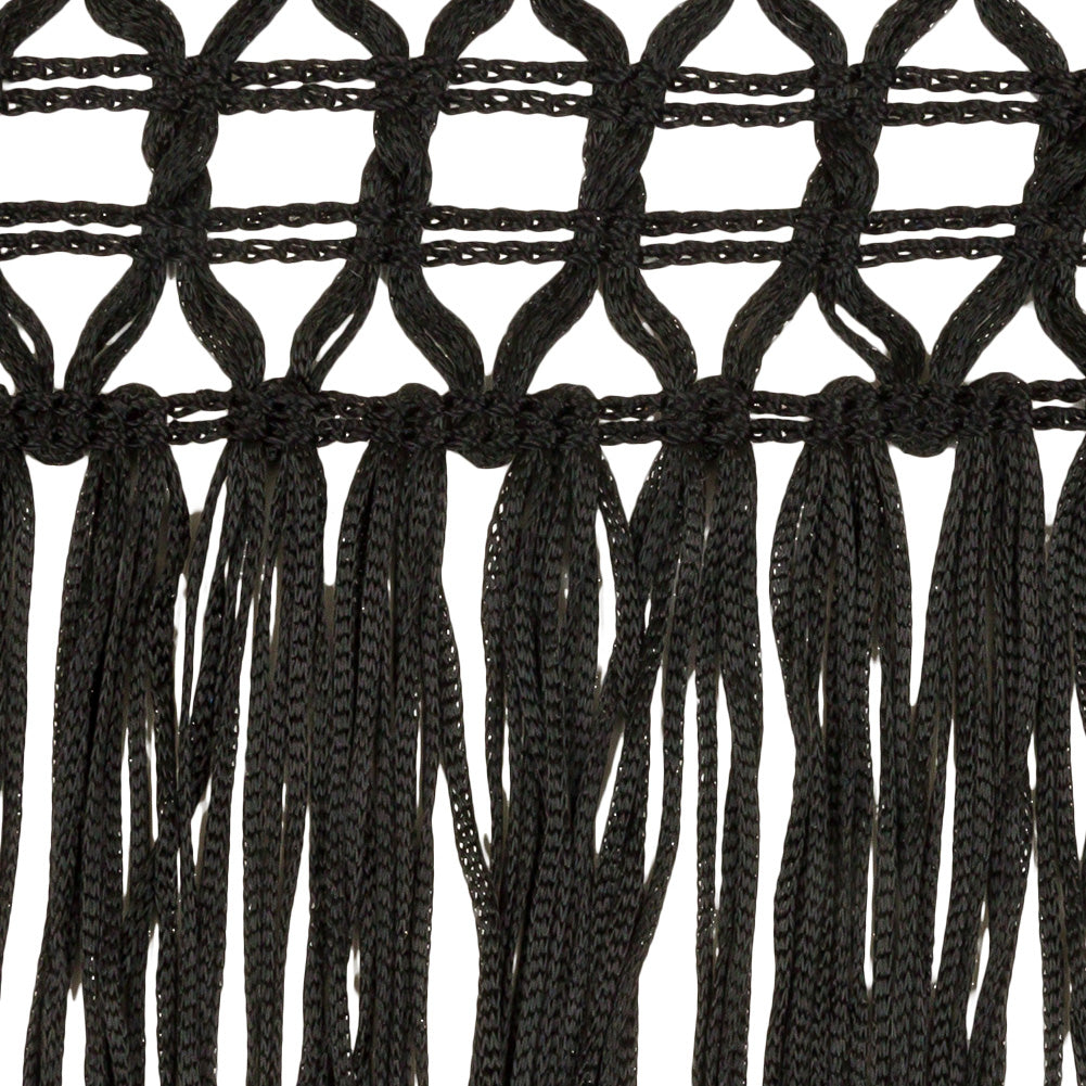 Black Lace Top Chainette Fringe - 4